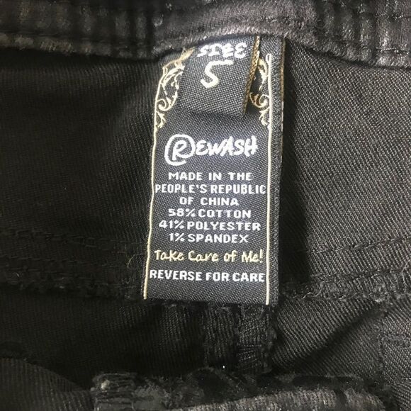 Rewash Take Care of Me Black Jeans Size 5 - Picture 4 of 10